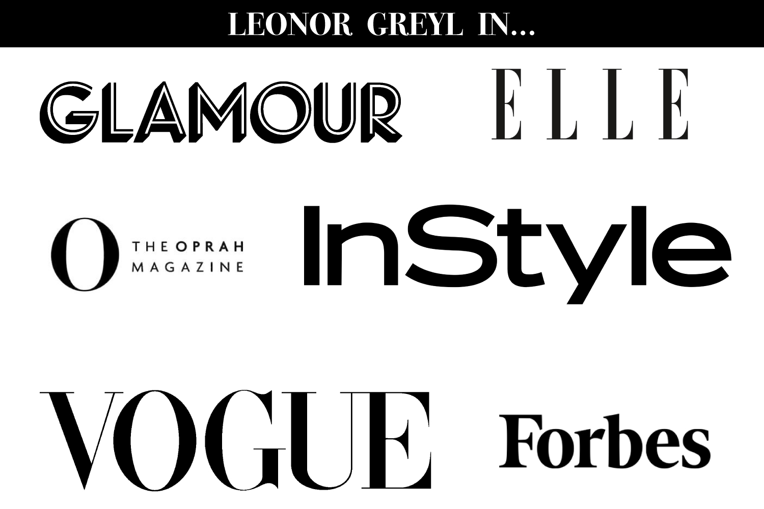 leonor greyl press logos