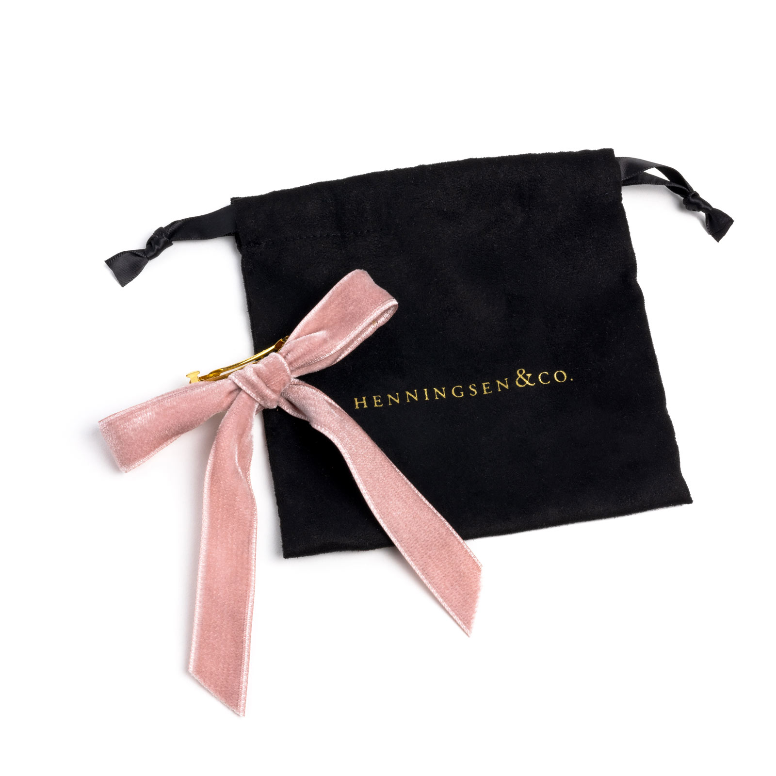 Henningsen & Co. Leonor Greyl Blush Bardot Bow and pouch